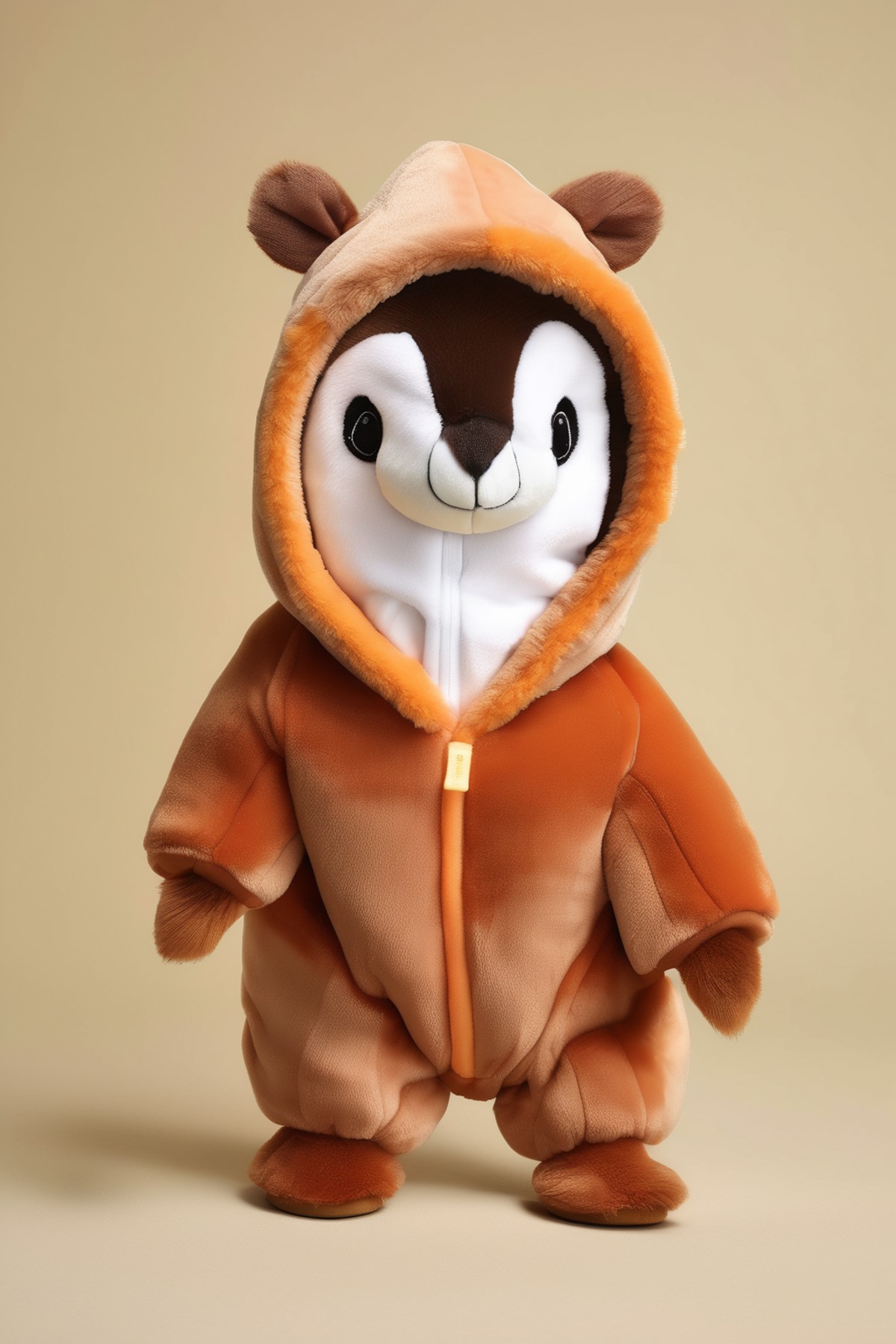 <lora:Dressed animals:1>Dressed animals - a penguin wearing a squirrel onesie outfit